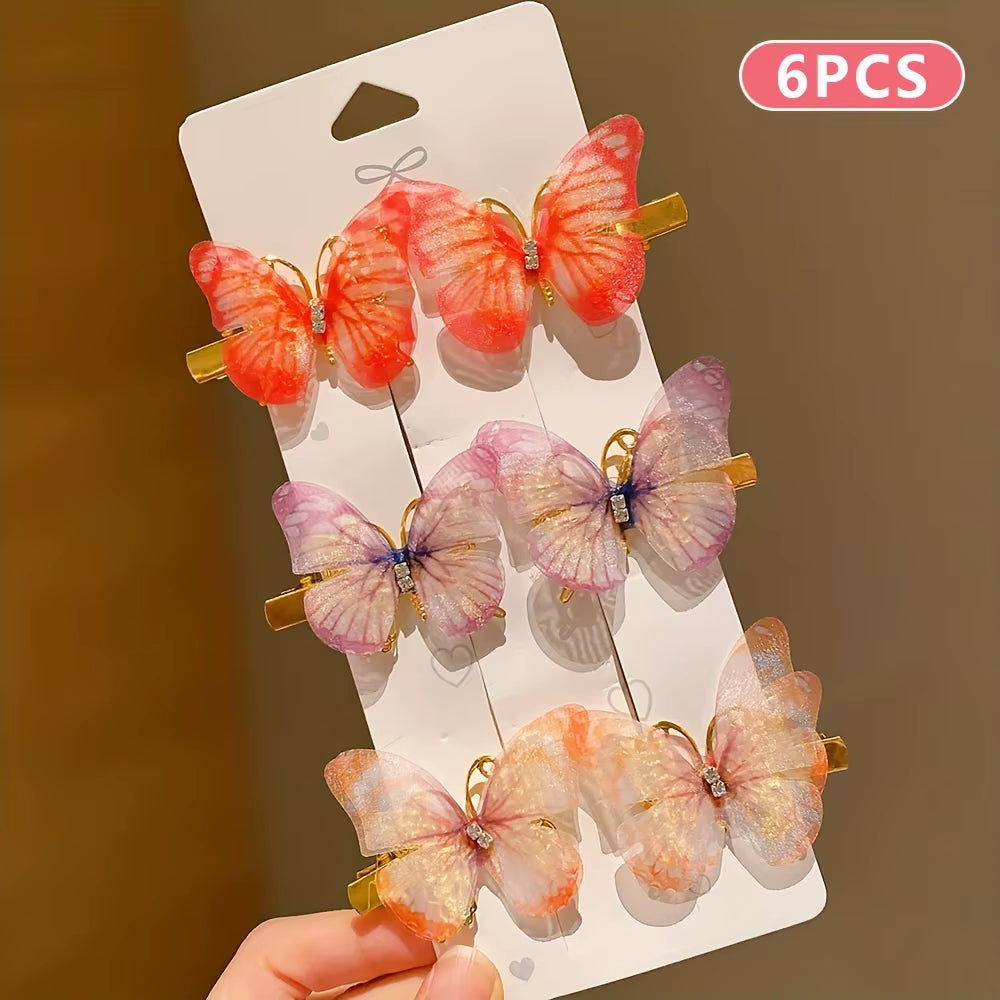 6/12/24/36 Pieces of Sweet Girl Butterfly Hairpins That Do Not Hurt Hair, Super Nice and Cute Hairpins